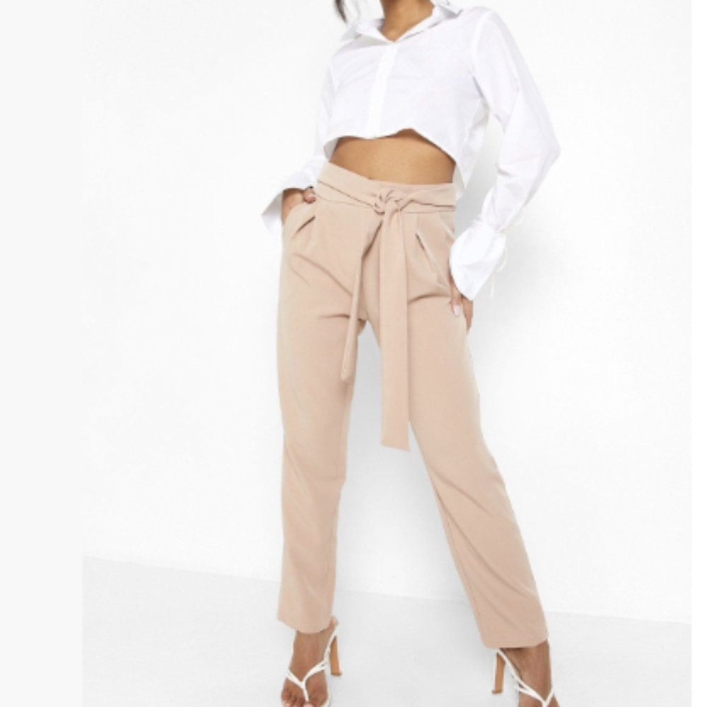BLUSH PETITE Tie Waist Pleat Tailored Trouser / Size 4 EUC